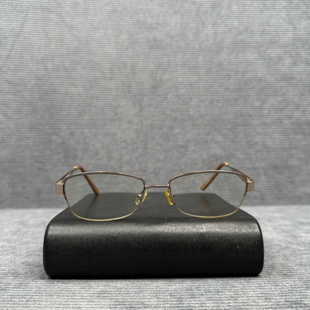 Liz Claiborne L611 Bronze Gold Textured Temple Y2K Eyeglasses Frames 54-17-135